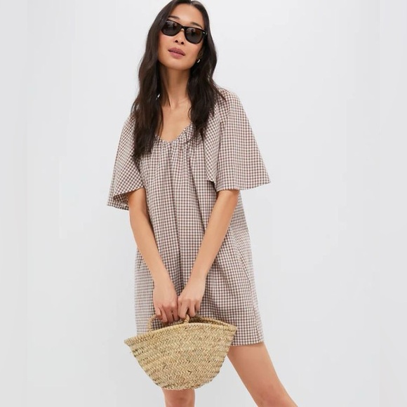 Tuckernuck Dresses & Skirts - Tuckernuck X Studio McGee Mocha Cotton Finn Gingham Dress NWT size XS